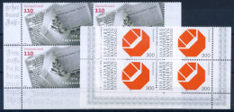 Allemagne Bund 2000 Mi. 2123-2124 Neuf ** 100% Journaux, Logo, Bloc De Quatre - Ungebraucht