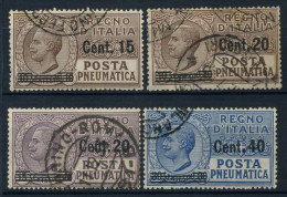 Italie Royaume 1924 Sass. 4-7 Oblitéré 100% Merone Vittorio Emanuele III - Poste Pneumatique