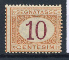 Italie Royaume 1870 Sass. 6 Neuf * MH 100% Biondi, Taxe 10 C. - Strafport