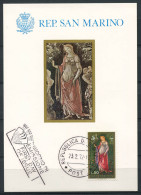 Saint-Marin 1972 Maximum Carte 100% Sandro Botticelli - Storia Postale