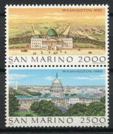 Saint-Marin 1989 Sass. 1268-1269 Neuf ** 100% Washington. - Unused Stamps