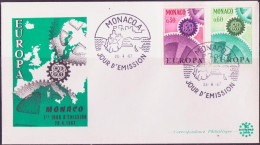 Europa CEPT 1967 Monaco FDC2 Y&T N°729 à 730 - Michel N°870 à 871 - 1967