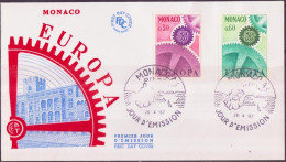 Europa CEPT 1967 Monaco FDC3 Y&T N°729 à 730 - Michel N°870 à 871 - 1967