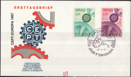 Europa CEPT 1967 Monaco FDC4 Y&T N°729 à 730 - Michel N°870 à 871 - 1967