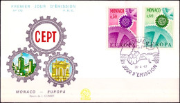 Europa CEPT 1967 Monaco FDC5 Y&T N°729 à 730 - Michel N°870 à 871 - 1967