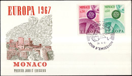 Europa CEPT 1967 Monaco FDC6 Y&T N°729 à 730 - Michel N°870 à 871 - 1967