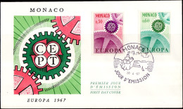 Europa CEPT 1967 Monaco FDC7 Y&T N°729 à 730 - Michel N°870 à 871 - 1967