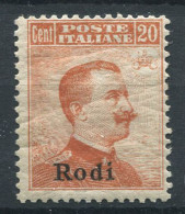 Rhodes 1917 Sass. 10 Neuf ** 40% 20 Cents - Egée (Rodi)