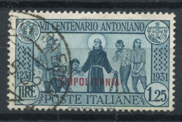 Tripolitania 1931 Sass. 92 Oblitéré 80% S. Antonio, 1,25 Lires - Tripolitania