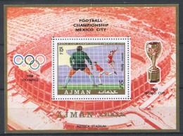 Ajman 1970 Mi. Bl. 189 Bloc Feuillet 100% Neuf ** Coupe Du Monde De Football - 1970 – Mexico