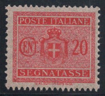 Italie 1945 Sass. 75 Neuf ** 100% Timbre-taxe 20 Cents, Tige - Ongebruikt