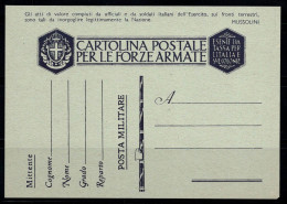 Royaume D'Italie 1941 Entiers Postaux 100% Fil, C'est Moi. F 39, Franchise Militaire - Interi Postali