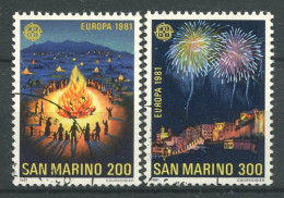 San Marino, San Marino 1981 Sass. 1069-1070 Oblitéré 100% Europe Unie - Oblitérés