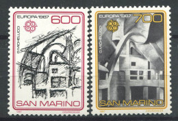 San Marino, San Marino 1987 Sass. 1195-1196 Neuf ** 100% Architecture Moderne - Unused Stamps