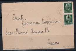 Italie 1944 Enveloppe 100% Vérone, MORNAGO - Altri & Non Classificati