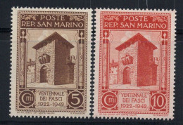 San Marino, San Marino 1943 Sass. 240-241 Neuf ** 100% 20 Ans De Fasci - Neufs