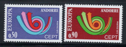 Français Andorre 1973 Mi. 247-248 Neuf ** 100% Horn, Europe CEPT - 1973