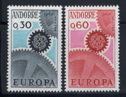 Français Andorre 1967 Mi. 199-200 Neuf ** 100% Engrenages, Europe CEPT - 1967