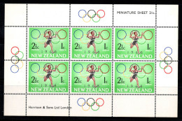 Nouvelle-Zélande 1968 Mi. 487 Mini Feuille 100% Neuf ** Jeux Olympiques - Hojas Bloque