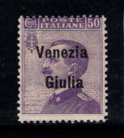 Venise Giulia 1918-19 Sass. 27 Neuf * MH 100% 50 Cents - Venezia Giuliana