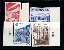 Europe 1987 Sans Gomme 100% CEPT, Danemark, Iles Féroé - 1987
