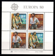 Portugal 1980 Mi. Bl. 29 Bloc Feuillet 100% Neuf ** Europa CEPT, Personnages - Neufs