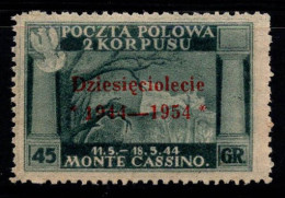 Gouvernement Polonais De Londres 1954 Sass. 4 Sans Gomme 100% 45g Surimprimé - 1946-47 Corpo Polacco
