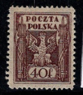 Pologne 1922 Mi. 4 Neuf * MH 80% Armoiries, 40 F - Nuovi