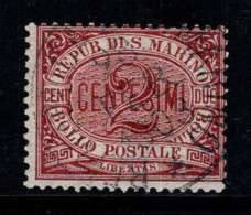 Saint-Marin 1894-99 Sass. 26 Oblitéré 100% 2 Cents - Gebruikt