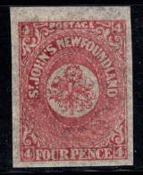 Terre-Neuve 1861 SG 18 Neuf ** 100% 4 P, Flore, Fleurs - 1908-1947