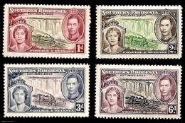 (001) Southern Rhodesia   Coronation 1937 / Railways / Chemin De Fer / Eisenbahn  ** /  Mnh Michel  38-41 - Southern Rhodesia (...-1964)