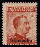 Stampalia 1917 Sass. 9 Neuf * MH 100% 20 Cents - Egée (Stampalia)