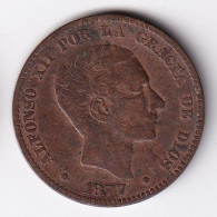 MONEDA DE ESPAÑA DE 10 CENTIMOS DEL AÑO 1877 (COIN) ALFONSO XII - Eerste Muntslagen