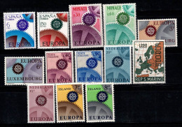 Europe CEPT 1967 Neuf ** 100% Islande, Saint-Marin, Luxembourg - 1967