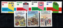 Saint-Marin 1989 Sass. 1259-1264 Neuf ** 100% Bataille, Jeux Olympiques, Sport - Ongebruikt
