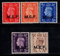 M.E.F. 1942 Sass. 1-5 Neuf * MH 100% 1 P, 2 P, 2 1/2 P... - Britische Bes. MeF