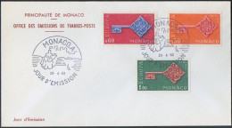 Europa CEPT 1968 Monaco FDC1 Y&T N°749 à 751 - Michel N°879 à 881 - 1968