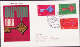 Europa CEPT 1968 Monaco FDC2 Y&T N°749 à 751 - Michel N°879 à 881 - 1968