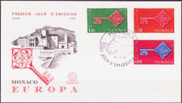 Europa CEPT 1968 Monaco FDC3 Y&T N°749 à 751 - Michel N°879 à 881 - 1968