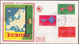 Europa CEPT 1968 Monaco FDC4 Y&T N°749 à 751 - Michel N°879 à 881 - 1968