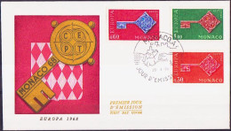 Europa CEPT 1968 Monaco FDC9 Y&T N°749 à 751 - Michel N°879 à 881 - 1968