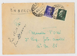 LETTERA VIAGGIATA 1941 CON DOPPIA AFFRANCATURA TIMBRI FIRENZE VIA AEREA (SX102 - Marcophilie (Avions)