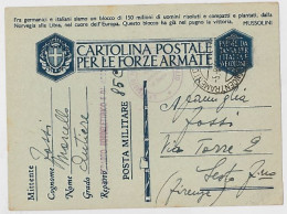 CARTOLINA FRANCHIGIA 1941 FRA GERMANICI E ITALIANI (SX73 - Poststempel (Flugzeuge)