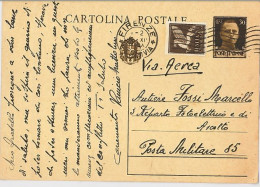 CARTOLINA INTERO POSALE VIAGGIATO POSTA AEREA 1941  (SX57 - Marcofilía (Aviones)