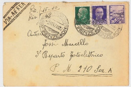 LETTERA VIAGGIATA 1942 VIA AEREA COPPIA FRANCOBOLLI (SX20 - Storia Postale (Posta Aerea)