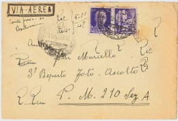 LETTERA VIAGGIATA 1942 VIA AEREA FRANCOBOLLI LA VITTORIA (SX16 - Marcofilía (Aviones)