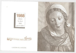 CALENDARIETTO 1988 - LA MADONNA DELLA VISITAZIONE (SX218 - Petit Format : 1981-90