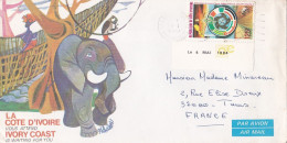 Côte D'Ivoire --1986--Lettre De C.N.T ABIDJAN LETTRES Pour TOURS-37 (France) ..tp Seul Sur Lettre Illustrée - Costa D'Avorio (1960-...)