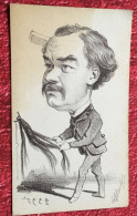 Dessin Au Fusain-Caricature Personnage à Identifier? Signé Hippolithe Mailly-Art Dessins D'art-Estampe-gravure - Dibujos