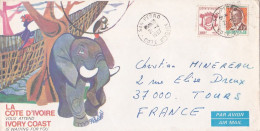 Côte D'Ivoire --1987--Lettre De SAN PEDRO  Pour TOURS-37 (France) ..timbres  Sur Lettre Illustrée - Costa De Marfil (1960-...)